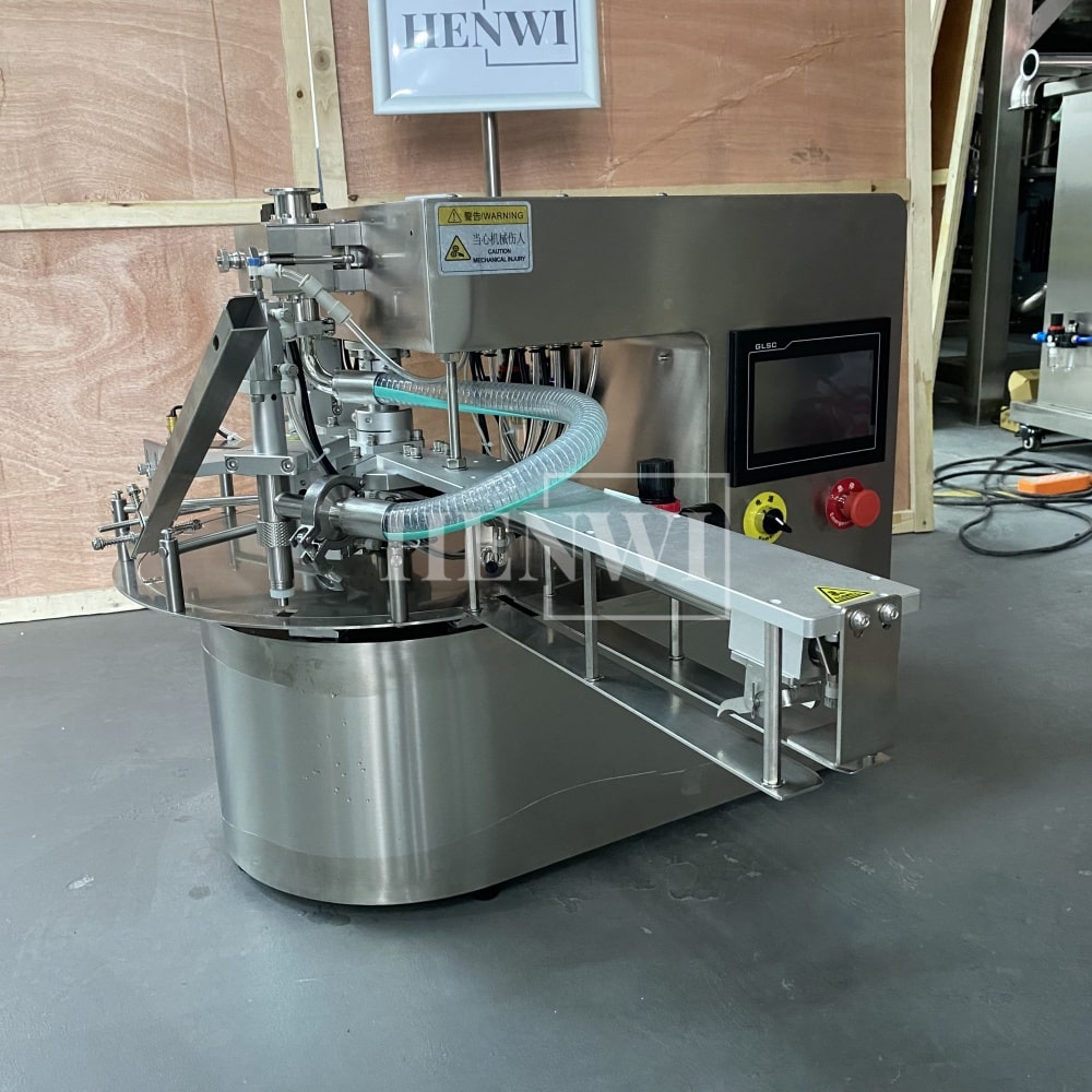 Henwi HWFM-S1 Desktop Semi Auto Spout Sachet Filling Capping Machine 1 Nozzle Spout Pouch Bag One Station Filler Sealer