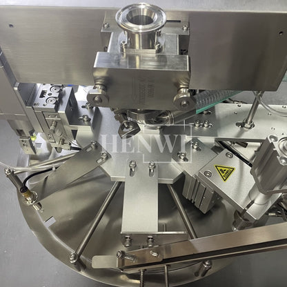 Henwi HWFM-S1 Desktop Semi Auto Spout Sachet Filling Capping Machine 1 Nozzle Spout Pouch Bag One Station Filler Sealer