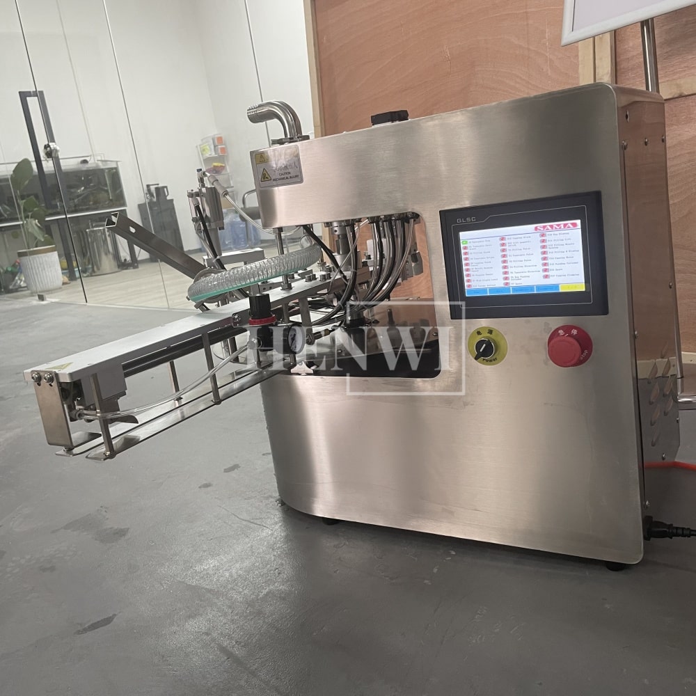 Henwi HWFM-S1 Desktop Semi Auto Spout Sachet Filling Capping Machine 1 Nozzle Spout Pouch Bag One Station Filler Sealer