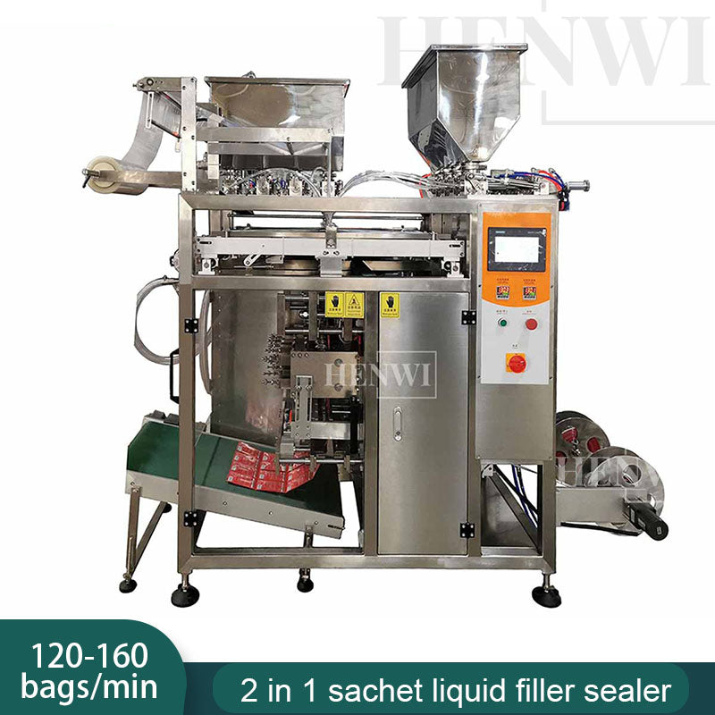 Henwi HWSM-Four Lane 2 in 1 Liquid Sachet Filler Sealer Hair Dye Color Dying Cream Gel Filling Packing Machine