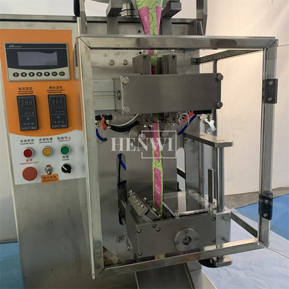 Henwi HWSM-Single Lane Liquid Sachet Filler Sealer Water Juice Honey Sauce Shampoo Cream Syrup Filling Packing Machine