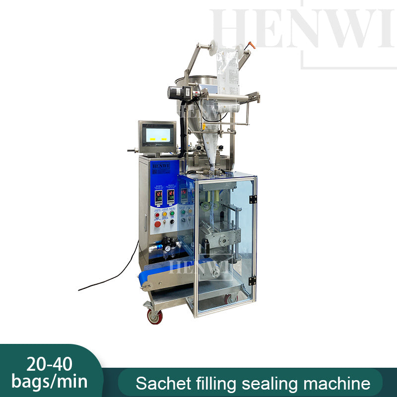 Henwi HWSM-1 Lane Liquid Sachet Filler Sealer Water Juice Honey Sauce Shampoo Cream Syrup Filling Packing Machine