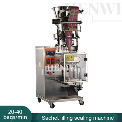 Henwi HWSM-Single Lane Powder Sachet Coffee Milk Seasoning Condiments Spice Pepper Powder Filler Sealer Filling Packing Machine