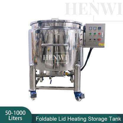 Henwi HWST-MKH-50L-100L-200L-300L-500L-1000L Mobile Model Half-Opened Foldable Cover Storage Tank With Heating / Constant Temperature Heater Tank Machine