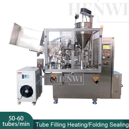Máquina automática de llenado y sellado de tubos de plástico blando Henwi HWTM-HS Máquina de llenado y sellado de tubos PET y sellador térmico