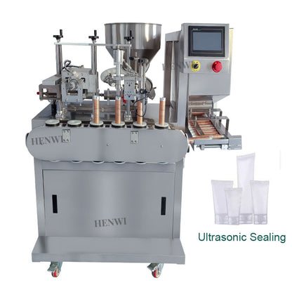 Máquina automática de llenado y sellado de tubos laminados Henwi HWTM-US Llenadora de tubos compuestos y selladora ultrasónica