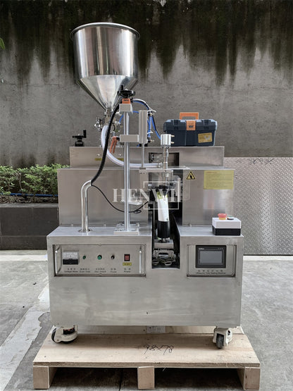 Henwi HWTM-USS-1 Semi Automatic Composited Tube Filling Sealing Machine Laminated Tube Filler And Ultrasound Sealer