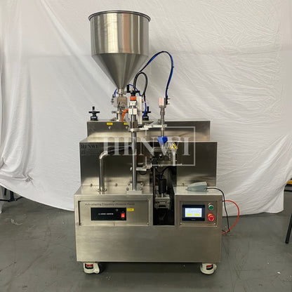 Máquina de llenado y sellado de tubos compuestos semiautomática Henwi HWTM-USS-1 Llenadora de tubos laminados y selladora por ultrasonido