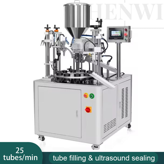 Henwi HWTM-USS-10 Semi Automatic Composited Tube Filling Sealing Machine Laminated Tube Filler And Ultrasound Sealer