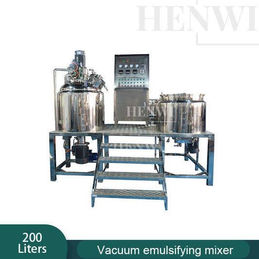 Henwi HWVM-GD-200L Fixed Cover Model Vacuum Emulsifying Homogenizing Heating Mixer Tank Machine