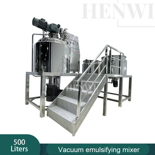 Henwi HWVM-GD-500L Fixed Cover Model Vacuum Emulsifying Homogenizing Heating Mixer Tank Machine