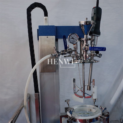 Henwi HWVM-LB-5L Laboratory Reactor Model Lab Vacuum Emulsifying Homogenizing Heating Mixer Tank Machine