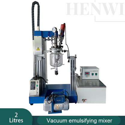 Henwi HWVM-LB-2L Laboratory Reactor Model Lab Vacuum Emulsifying Homogenizing Heating Mixer Tank Machine