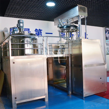 Henwi HWVM-SG-500L Double Hydraulic Lifting Cover Model Vacuum Emulsifying Homogenizing Heating Mixer Tank Machine