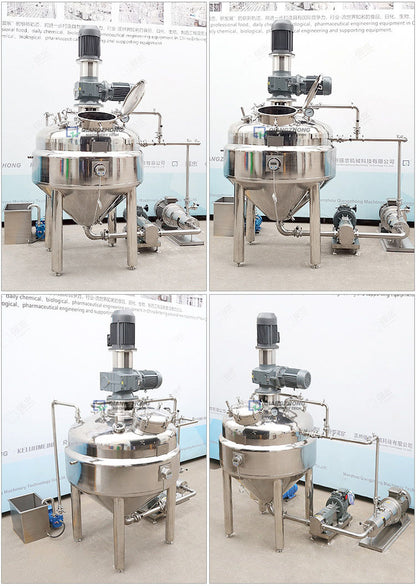 Henwi HWVMM-GD-500L Mayonnaise Making Machine Fixed Cover Model Vacuum Emulsifying Homogenizing Heating Mixer Tank Machine