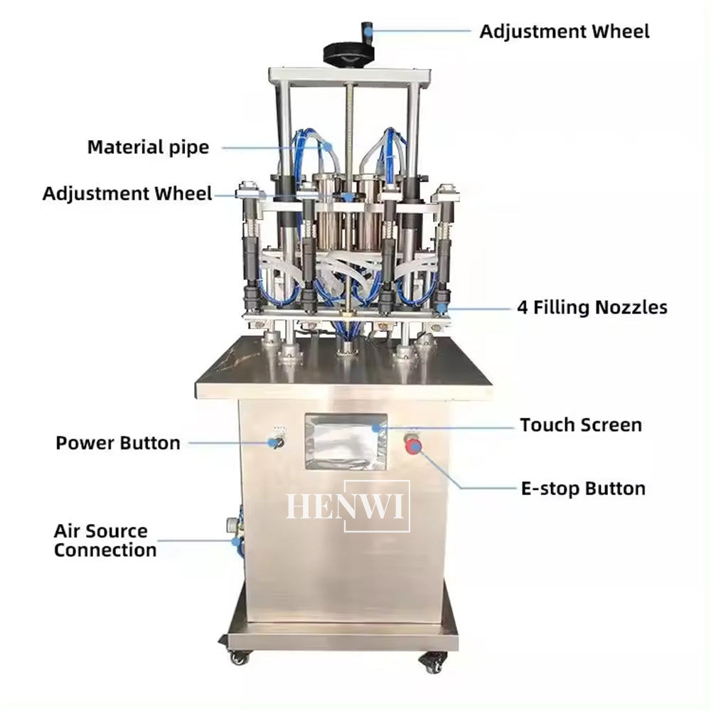 Henwi HWXS-4 Nozzles Perfume Vacuum Filling Machine Perfume Water Negative Pressure Filler Machine