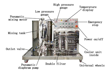 Henwi HWXS-50-1000L Perfume Making Machine Perfume Water Chilling Freezing Cooling Mixing Machine Chiller Mixer Tank