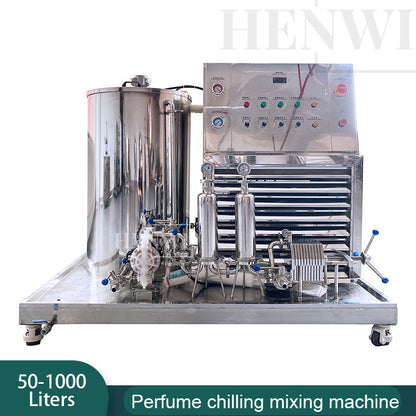 Henwi HWXS-50-1000L Perfume Making Machine Perfume Water Chilling Freezing Cooling Mixing Machine Chiller Mixer Tank