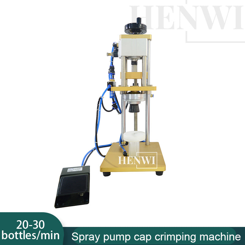 Henwi HWXS-Semi Automatic Perfume Bottle Spray Pump Cap Crimping Machine Pneumatic Crimper