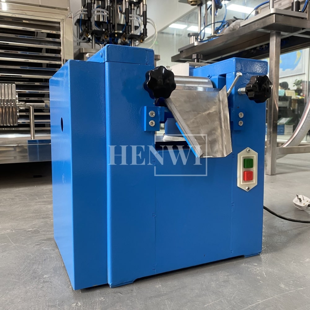 Henwi HWKH-S65 Model Three Roll Mill Lipstick Raw Material Lipgloss Powder Grinding Crushing Machine Eye Shadow Makeup Powder Pulverizer