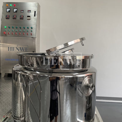 Henwi HWVM-LT-200L Hydraulic Lifting Cover Model Vacuum Emulsifying Homogenizing Heating Mixer Tank Machine