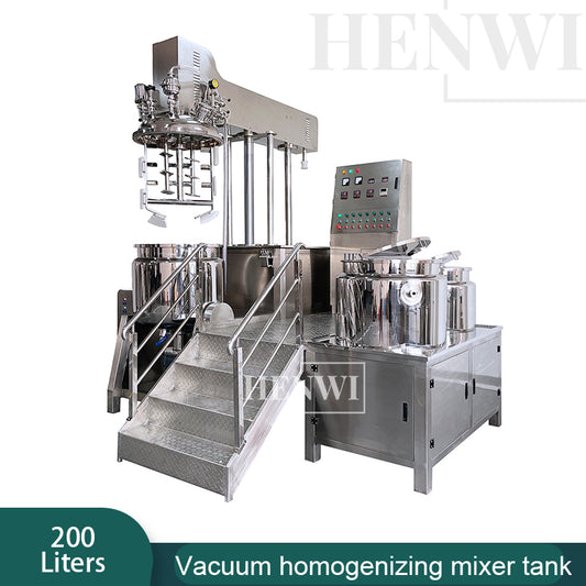 Henwi HWVM-LT-200L Hydraulic Lifting Cover Model Vacuum Emulsifying Homogenizing Heating Mixer Tank Machine