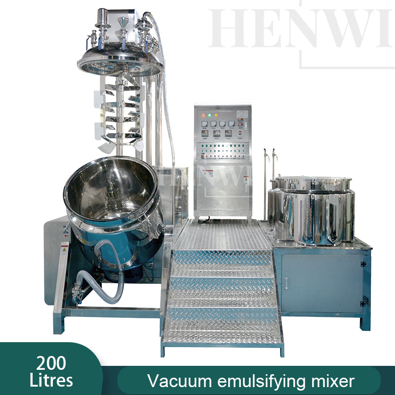 Henwi HWVM-LT-200L Hydraulic Lifting Cover Model Vacuum Emulsifying Homogenizing Heating Mixer Tank Machine