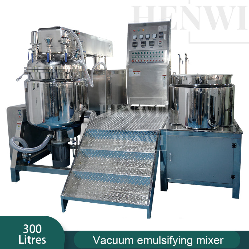 Henwi HWVM-LT-300L Hydraulic Lifting Cover Model Vacuum Emulsifying Homogenizing Heating Mixer Tank Machine