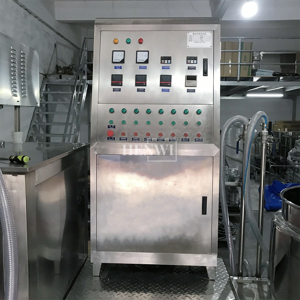 Henwi HWVM-LT-300L Hydraulic Lifting Cover Model Vacuum Emulsifying Homogenizing Heating Mixer Tank Machine