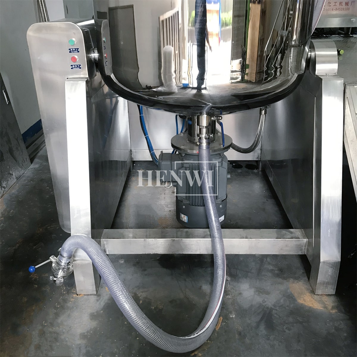 Henwi HWVM-LT-300L Hydraulic Lifting Cover Model Vacuum Emulsifying Homogenizing Heating Mixer Tank Machine