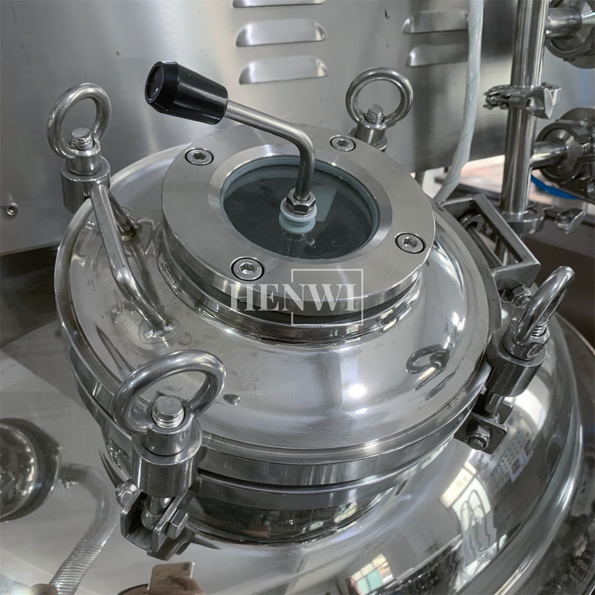 Henwi HWVM-LT-300L Hydraulic Lifting Cover Model Vacuum Emulsifying Homogenizing Heating Mixer Tank Machine