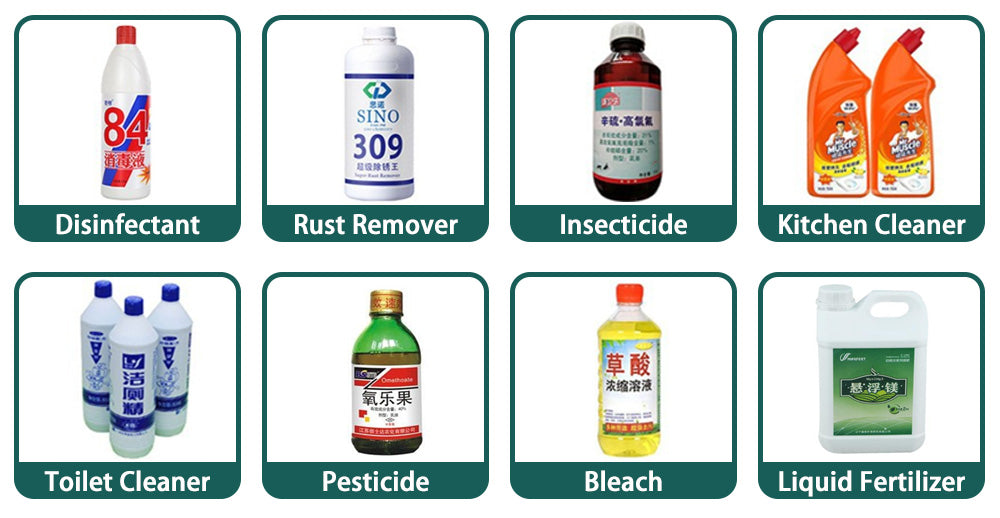 Henwi HWFF-4-32 Nozzles Anti Corrosive Automatic Filler Rust Disinfectant Remover Kitchen Toilet Cleaner Bleach Liquid Alkaline Filling Machine