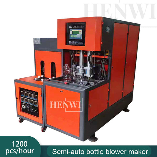 Henwi HWAM-Manual PET Bottle Blowing Forming Making Machine 1 Produce 2 Model Semi Automatic Plastic Bottle Jar Molding Processing Machine