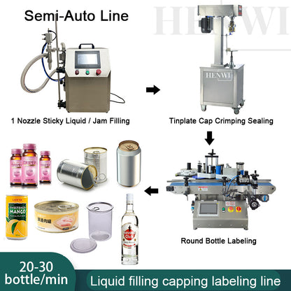 Máquina embotelladora de líquidos con bomba de rotor semiautomática de 1 boquilla Henwi HWFM-S-RP Llenadora de frascos de un cabezal