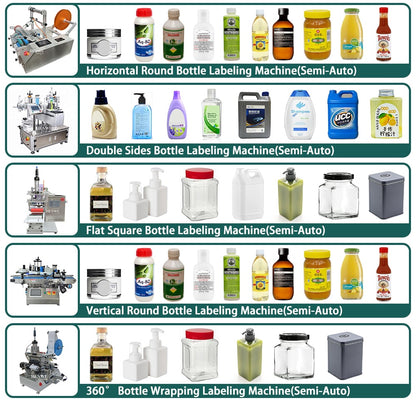 Henwi HWLM-S-HR Manual Horizontal Model Round Bottle Jar Labeller Machine Self-Adhesive Sticker Labeling Machine